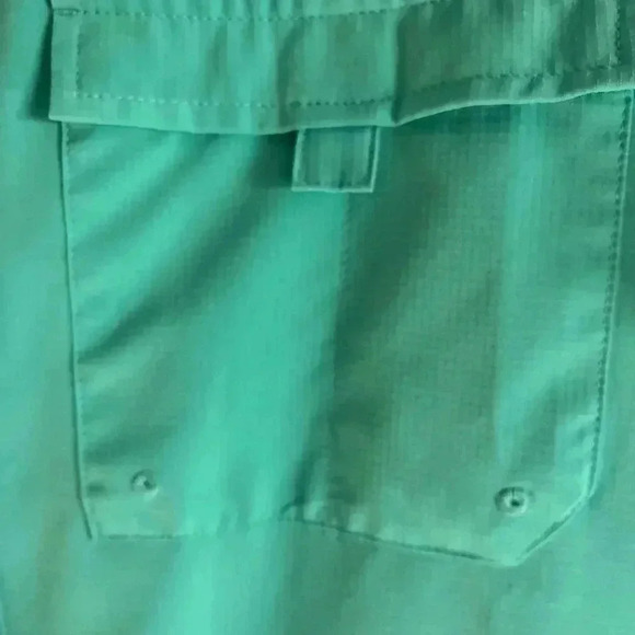 Silver Bait fishing shirt mens L Large blue vented short sleeve polyester button - Picture 7 of 16